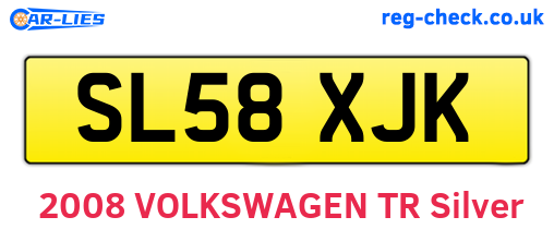 SL58XJK are the vehicle registration plates.