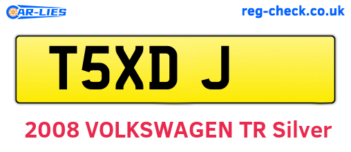 T5XDJ are the vehicle registration plates.