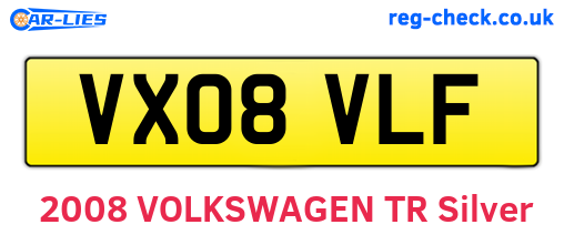 VX08VLF are the vehicle registration plates.