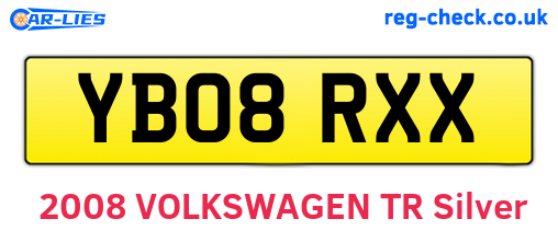 YB08RXX are the vehicle registration plates.
