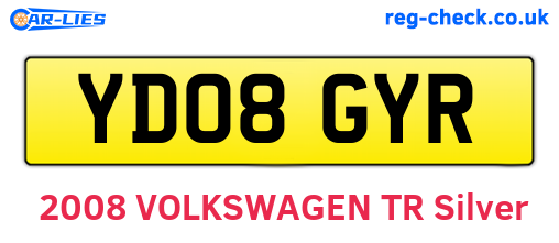 YD08GYR are the vehicle registration plates.