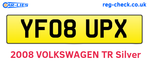 YF08UPX are the vehicle registration plates.
