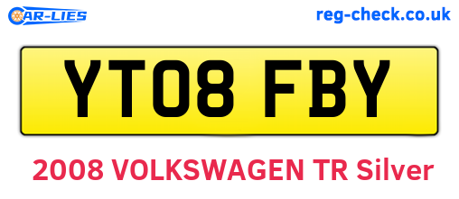 YT08FBY are the vehicle registration plates.