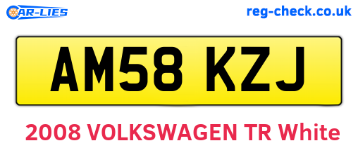 AM58KZJ are the vehicle registration plates.
