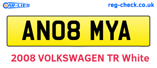 AN08MYA are the vehicle registration plates.