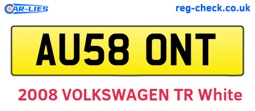 AU58ONT are the vehicle registration plates.