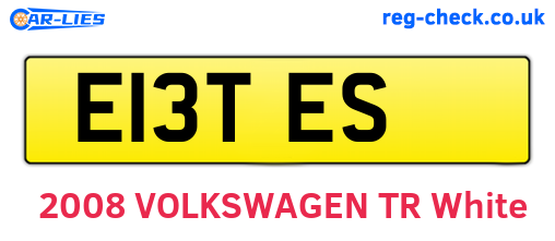E13TES are the vehicle registration plates.