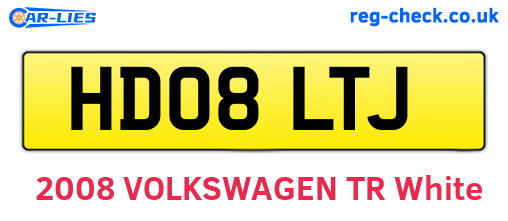 HD08LTJ are the vehicle registration plates.