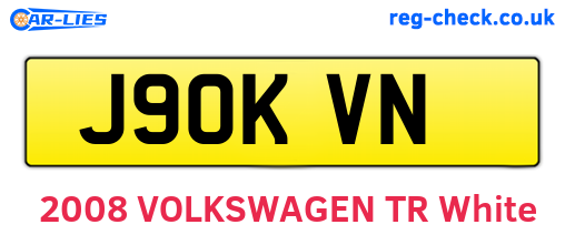 J90KVN are the vehicle registration plates.