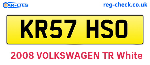KR57HSO are the vehicle registration plates.