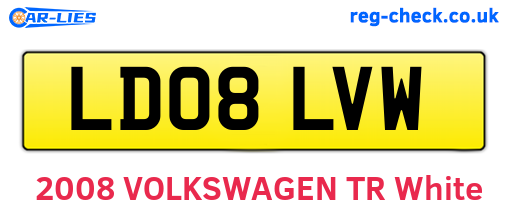 LD08LVW are the vehicle registration plates.