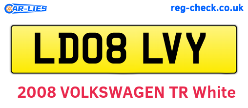 LD08LVY are the vehicle registration plates.