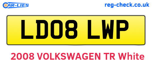 LD08LWP are the vehicle registration plates.