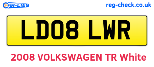 LD08LWR are the vehicle registration plates.