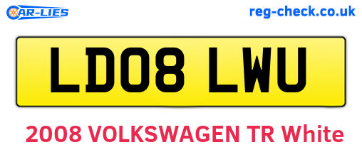 LD08LWU are the vehicle registration plates.