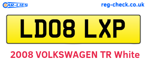 LD08LXP are the vehicle registration plates.