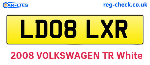 LD08LXR are the vehicle registration plates.