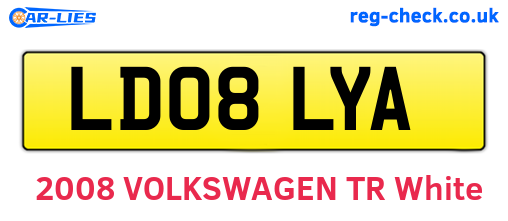 LD08LYA are the vehicle registration plates.
