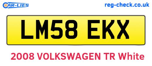 LM58EKX are the vehicle registration plates.