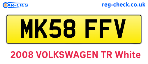 MK58FFV are the vehicle registration plates.