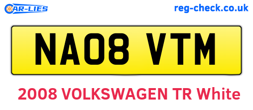 NA08VTM are the vehicle registration plates.