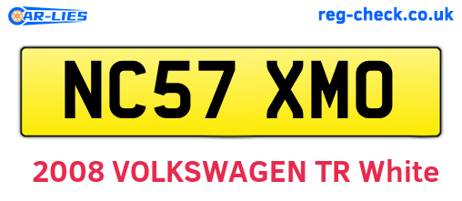 NC57XMO are the vehicle registration plates.