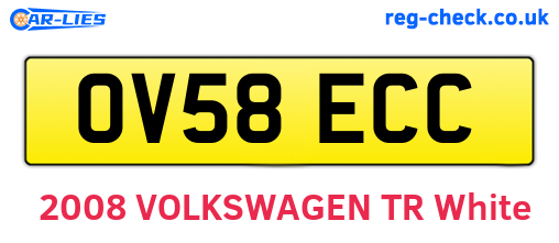 OV58ECC are the vehicle registration plates.