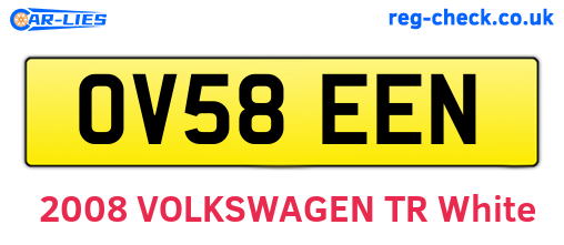 OV58EEN are the vehicle registration plates.