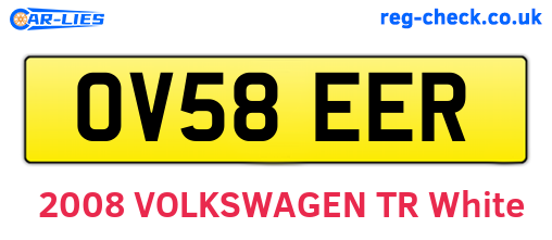 OV58EER are the vehicle registration plates.