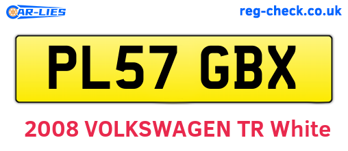 PL57GBX are the vehicle registration plates.