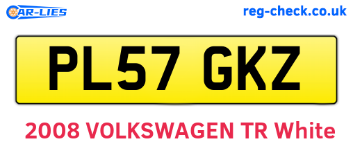 PL57GKZ are the vehicle registration plates.