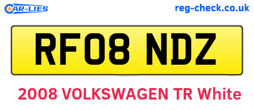 RF08NDZ are the vehicle registration plates.