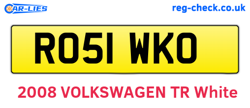 RO51WKO are the vehicle registration plates.