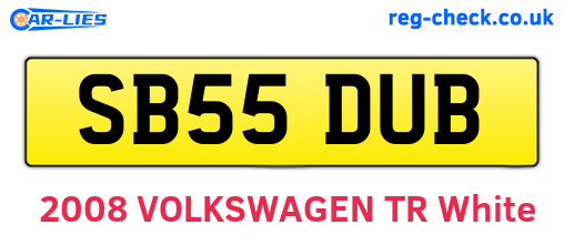 SB55DUB are the vehicle registration plates.