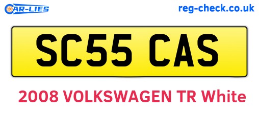 SC55CAS are the vehicle registration plates.