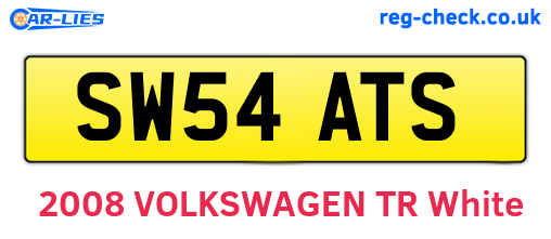 SW54ATS are the vehicle registration plates.