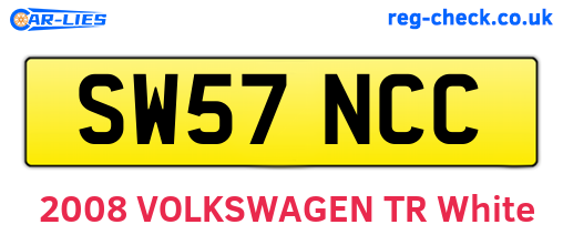 SW57NCC are the vehicle registration plates.