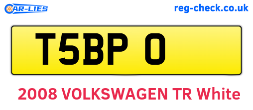 T5BPO are the vehicle registration plates.
