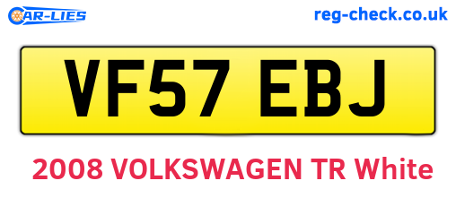 VF57EBJ are the vehicle registration plates.