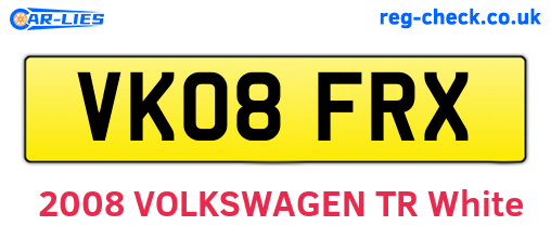 VK08FRX are the vehicle registration plates.