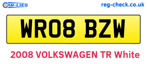 WR08BZW are the vehicle registration plates.