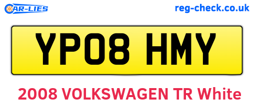 YP08HMY are the vehicle registration plates.