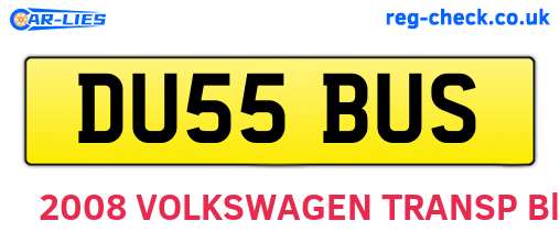DU55BUS are the vehicle registration plates.