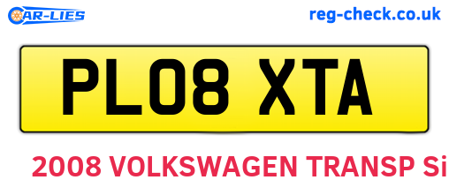 PL08XTA are the vehicle registration plates.