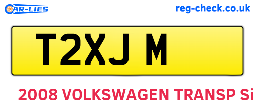 T2XJM are the vehicle registration plates.