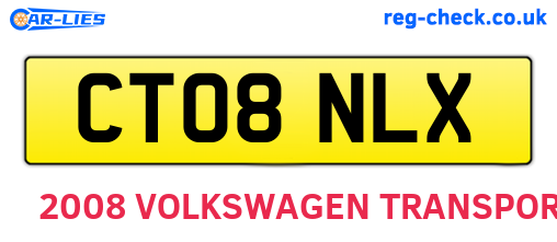 CT08NLX are the vehicle registration plates.