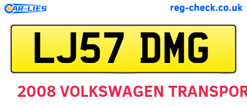 LJ57DMG are the vehicle registration plates.