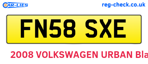 FN58SXE are the vehicle registration plates.