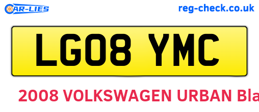 LG08YMC are the vehicle registration plates.