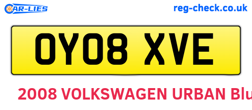 OY08XVE are the vehicle registration plates.